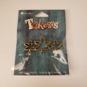 Blue Moon Beads Tokens Fall Leaves Brooch Pin Antiqued Bronze Maple Leaf New